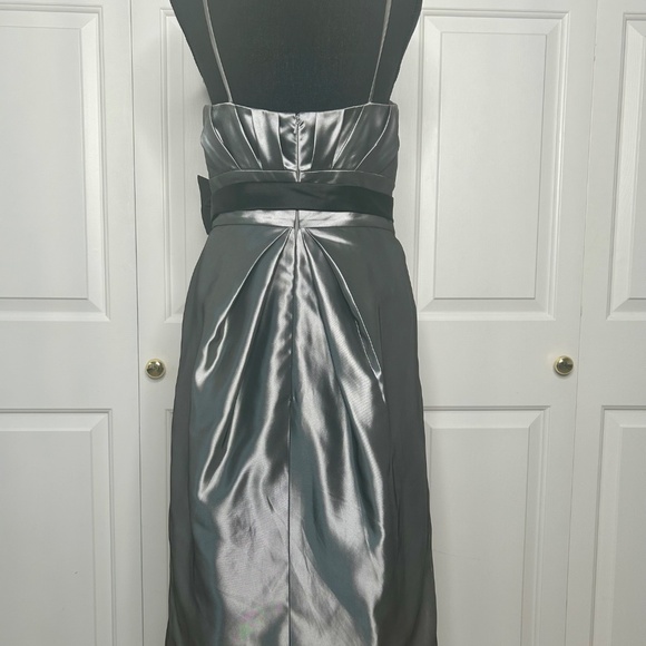 Love Ruched Gunmetal Satin Dress Size 10 - Picture 4 of 7